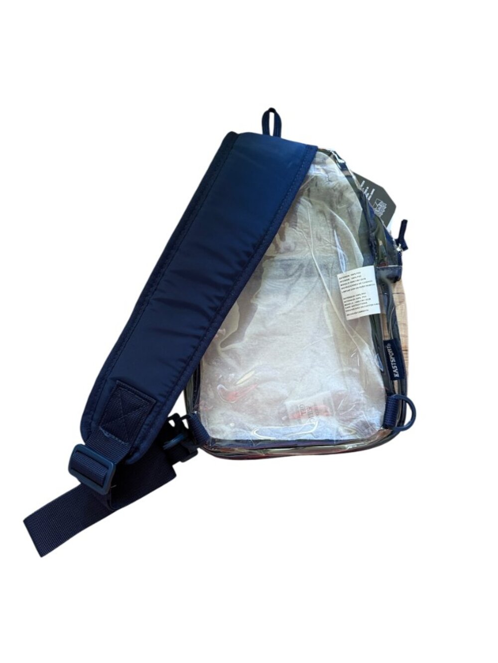 Eastsport Clear Stadium Sling Bag – Navy Trim NWT - Picture 2 of 4